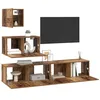 Image de vidaXL Ensemble Meuble TV 4 pcs Bois Ancien Bois d'ingénierie, Rangement Moderne pour Salon, Cabinet Mural, Meuble TV rectangulaire, Centre de Divertissement stylé