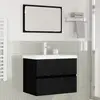 Image de vidaXL Ensemble de mobilier de salle de bain 3 pcs Chêne noir