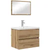 Image de vidaXL Ensemble de mobilier de Salle de Bain 3 pcs Chêne Noir, Salle de Bain Moderne, Solutions de Rangement rectangulaires, esthétique épurée, Meuble Mural, Organisation Efficace, Lignes Net