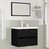 Image de vidaXL Ensemble de mobilier de salle de bain 3 pcs Chêne noir