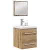 Image de vidaXL Ensemble de mobilier de Salle de Bain 2 pcs Chêne Artisanal, Ensemble de Meubles de Salle de Bain Moderne, Armoire Murale, Design Compact, Miroir rectangulaire, Rangement Pratique