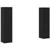 Image de vidaXL Ensemble Meuble TV Montage Mural Chêne Noir Bois d'ingénierie, Meuble Mural rectangulaire Moderne, Rangement pour Salon, Table TV en Bois, Design Gain de Place