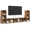 Image de vidaXL Ensemble Meuble TV 4 pcs Bois Ancien 37 x 35 x 107 cm, Meuble de Salon stylé, Ensemble de Meuble TV Mural, unités modulaires, étagère Ajustable, Gain de Place