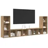 Image de vidaXL Ensemble Meuble TV 4 pcs Chêne Artisanal 37 x 35 x 107 cm, Meuble de Salon stylé, Ensemble de Meuble TV Mural, unités modulaires, étagère Ajustable, Gain de Place