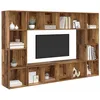 Image de vidaXL Ensemble Meuble TV 4 pcs Marron 37 x 37 x 142,5 cm, Meuble TV Mural Moderne, Rangement rectangulaire, étagère Urbaine, Gain de Place dans Le Salon