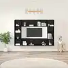 Image de vidaXL Ensemble meuble TV Montage mural 4 pcs Noir 37 x 37 x 142,5 cm