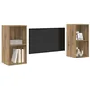 Image de vidaXL Ensemble Meuble TV 2 pcs Chêne Artisanal 37 x 37 x 72 cm, Mobilier de Salon Rustique, Armoire Murale, Meuble TV Gain de Place, unité de Divertissement au Style Chic