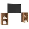 Image de vidaXL Ensemble Meuble TV 2 pcs Bois Ancien 72 x 35 x 36,5 cm, Meuble Mural Rustique, Rangement rectangulaire, déco Moderne, Support TV Pratique, Salon Bien organisé