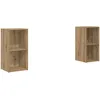 Image de vidaXL Ensemble Meuble TV 2 pcs chêne Artisanal 72 x 35 x 36.5 cm, Étagère modulable Ajustable, Rangement rectangulaire, Meubles Utilitaires, étagères Modernes, Organisateur Salon