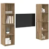 Image de vidaXL Ensemble Meuble TV 4 pcs Chêne Artisanal 37 x 37 x 72 cm, Rangement Salon, Armoire Murale Rustique, Centre de Divertissement Compact, Étagères Modernes