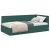 Image de vidaXL Cadre de lit d'angle Vert foncé 90 cm x 190 cm Velours