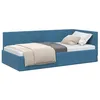 Image de vidaXL Cadre de lit d'angle Bleu 100 cm x 200 cm Velours
