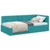 Image de vidaXL Cadre de lit d'angle Turquoise 90 cm x 190 cm Velours, Cadre de lit d'angle Moderne, canapé-lit en Velours, tête Ajustable, Meuble de Luxe Polyvalent