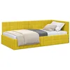 Image de vidaXL Cadre de lit d'angle Jaune 90 cm x 200 cm Velours