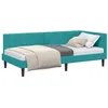Image de vidaXL Cadre de lit d'angle Turquoise 90 cm x 190 cm Velours, Lit d'angle Moderne, Compact, Style Minimaliste, Design en Velours Durable, Meuble Indoor Polyvalent, canapé en L