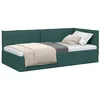 Image de vidaXL Cadre de lit d'angle Vert foncé 80 x 200 cm Tissu