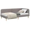 Image de vidaXL Cadre de lit d'angle Taupe 90 x 190 cm Tissu, Canapé-lit d'angle Moderne, Cadre rembourré, idéal pour optimiser l'espace et Petits logements