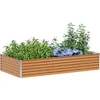 Image de vidaXL Jardinière surélevée 195 x 100 x 36 cm Acier galvanisé, Jardin et Terrasse, Bac à Plantes Métallique, Lit Élevé Extérieur, Solutions pour Espaces Urbains, Design Durable