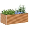 Image de vidaXL Jardinière surélevée 195 x 100 x 68 cm Acier galvanisé, Bac à Fleurs pour Jardin et terrasse, Plats en Acier durables, déco extérieure pour espaces urbains