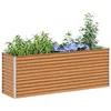 Image de vidaXL Jardinière surélevée 195 x 50 x 68 cm Acier galvanisé, Jardin et Terrasse, Bac à Plantes Métallique, Lit Élevé Extérieur, Solutions pour Espaces Urbains, Design Durable