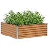 Image de vidaXL Jardinière surélevée 98 x 100 x 36 cm Acier galvanisé, Jardin et Terrasse, Bac à Plantes Métallique, Lit Élevé Extérieur, Solutions pour Espaces Urbains, Design Durable