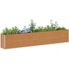 Image de vidaXL Jardinière surélevée 390 x 50 x 68 cm Acier galvanisé, Jardin et Terrasse, Bac à Plantes Métallique, Lit Élevé Extérieur, Solutions pour Espaces Urbains, Design Durable
