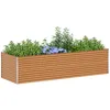 Image de vidaXL Jardinière surélevée 290 x 100 x 68 cm Acier galvanisé, Jardin et Terrasse, Bac à Plantes Métallique, Lit Élevé Extérieur, Solutions pour Espaces Urbains, Design Durable