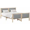 Image de vidaXL Cadre de lit avec tête de lit Gris Clair 150 x 200 cm Tissu, Essentiels de Sommeil stylés, Chambre contemporaine, Cadre en pin, Gain de Place Efficace, Design Minimaliste