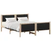 Image de vidaXL Cadre de lit Marron et Noir 150 x 200 cm Bois Massif en pin, Cadre de lit Plateforme Moderne, en Bois, Robuste, Gain de Place, idéal pour Chambre, pièce Fonctionnelle