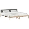 Image de vidaXL Cadre de lit avec tête de lit Marron et Gris foncé 200 x 200 cm, Lit Plateforme Moderne et résistant, avec Lattes Fixes, Style Minimaliste, boiseries parfaites pour Chambres contemporaines
