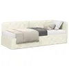 Image de vidaXL Cadre de lit d'angle Crème 80 x 200 cm Velours, Lit de Jour Contemporain, canapé Compact avec tête de lit réversible, Matelas en Mousse Durable pour Petites Chambres