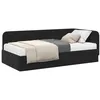 Image de vidaXL Cadre de lit d'angle Noir 90 x 190 cm Velours, Lit de Jour Contemporain, canapé Compact avec tête de lit réversible, Matelas en Mousse Durable pour Petites Chambres
