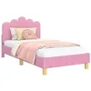 Image de vidaXL Cadre de lit pour Tout-Petit avec tête de lit Rose 80 x 160 cm, Chambre à Coucher, Rectangulaire, Moderne, Design Durable avec Options de Rangement polyvalentes pour Le Confort, Le Style et la