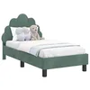 Image de vidaXL Cadre de lit pour Tout-Petit avec tête de lit Vert Mer Velours
