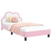 Image de vidaXL Cadre de lit pour Enfants avec tête de lit Rose 90 x 190 cm PU, Chambre Moderne, Cadre rectangulaire, lit Simple, Soutien Robuste, Montage Facile, tête de lit intégrée, mobilier Pratique