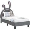 Image de vidaXL Cadre de lit pour Tout-Petit avec tête de lit Gris Clair PU