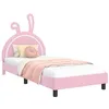 Image de vidaXL Cadre de lit pour Enfants avec tête de lit Rose 90 x 200 cm PU, Cadre de lit Moderne, rectangulaire, Design Durable, Solution de Rangement Chic, Meuble Pratique pour Chambre Urbaine