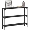 Image de vidaXL Table console Chêne noir 100 x 22,5 x 75 cm Bois d'ingénierie, Rangement de couloir, table console moderne, étroite avec cadre en métal, bois robuste, accent stylé