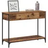 Image de vidaXL Table Console Bois Ancien 100 x 34.5 x 75 cm Bois d'ingénierie, Table de Console stylée, Rectangle, Bois Rustique et métal, Design Compact pour Salon ou Couloir, Pratique