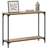 Image de vidaXL Table Console avec étagère chêne Artisanal 101 x 30.5 x 75 cm, Table d'appoint rectangulaire en Bois, étroite, Style Industriel, Moderne, Parfaite pour l'entrée ou Le Salon