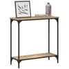 Image de vidaXL Table Console avec étagère chêne Artisanal 75 x 30.5 x 75 cm, Table d'appoint rectangulaire en Bois, étroite, Style Industriel, Moderne, Parfaite pour l'entrée ou Le Salon