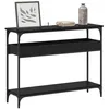 Image de vidaXL Table console Chêne noir 100 x 29 x 75 cm Bois d'ingénierie, Table console rectangulaire, style industriel, entrée étroite, accent minimaliste, déco pour la maison