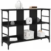 Image de vidaXL Buffet Chêne noir 102 x 32 x 73,5 cm, Meuble élégant, buffet moderne, rangement spacieux, mobilier pratique, design chic, organisateur efficace pour salon