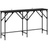 Image de vidaXL Table console Chêne noir 140 x 29 x 75 cm Bois d'ingénierie, Table console industrielle, pieds ajustables, étroite, pour hall, déco maison, espace d'affichage