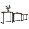 Image de vidaXL Table Basse gigogne 3 pcs chêne Artisanal 50.5 x 35 x 53 cm, Tables gigognes compactes, Set de Tables rectangulaires, Gain de Place pour Le Salon ou Le décor