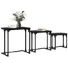 Image de vidaXL Table Basse gigogne 3 pcs Chêne Noir 50.5 x 35 x 53 cm, Tables gigognes compactes, Set de Tables rectangulaires, Gain de Place pour Le Salon ou Le décor
