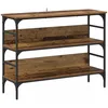 Image de vidaXL Table Console Bois Ancien 100 x 32 x 75 cm Bois d'ingénierie, Table Console rectangulaire, Bois aggloméré, étroite pour Salon, Meuble décoratif Urbain, Style Rustique