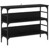 Image de vidaXL Table Console Chêne Noir 100 x 32 x 75 cm Bois d'ingénierie, Table Console rectangulaire, Style Industriel, Pieds réglables, Rangement spacieux, Surface Moderne, déco Urbaine