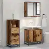 Image de vidaXL Ensemble de mobilier de salle de bain avec tiroir Bois Ancien