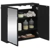 Image de vidaXL Armoire Miroir de Salle de Bain Chêne Noir 65 x 20 x 60 cm, Armoire de Salle de Bain, Murale, Moderne, Miroir Compact, Parfaite pour Vos Essentiels et Soins